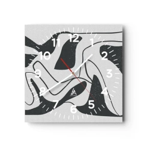 Ceas de perete - Ceas pe sticlă - Distracție abstractă în labirint - 40x40 cm