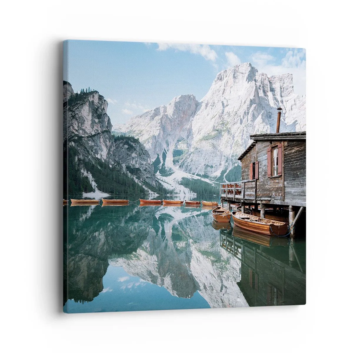 Tablou pe pânză - Dimineață cristalină de munte - 40x40 cm