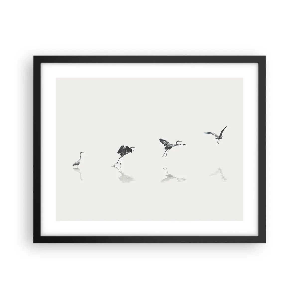 Poster în ramă neagră - Patru pași simpli - 50x40 cm