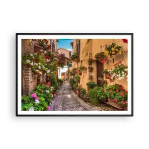 Poster în ramă neagră - Străduță italiană - 100x70 cm