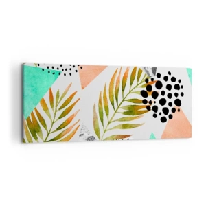 Tablou pe pânză - Decorațiuni cu frunze de palmier - 120x50 cm