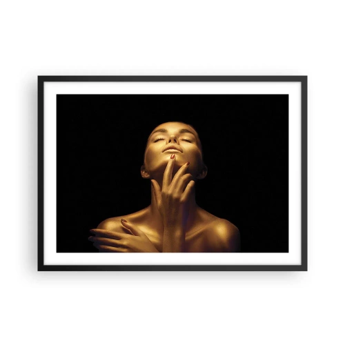 Poster în ramă neagră - Ca mătasea aurie - 70x50 cm