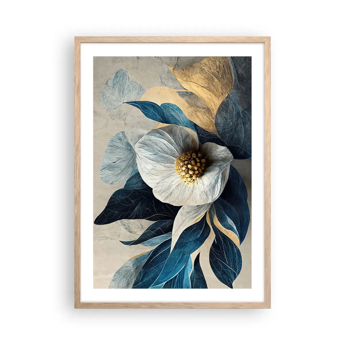 Poster în ramă de stejar deschis - Are o inimă de aur - 50x70 cm