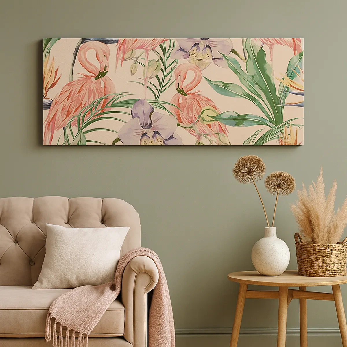 Tablou pe pânză - Balet floral roz - 30x30 cm