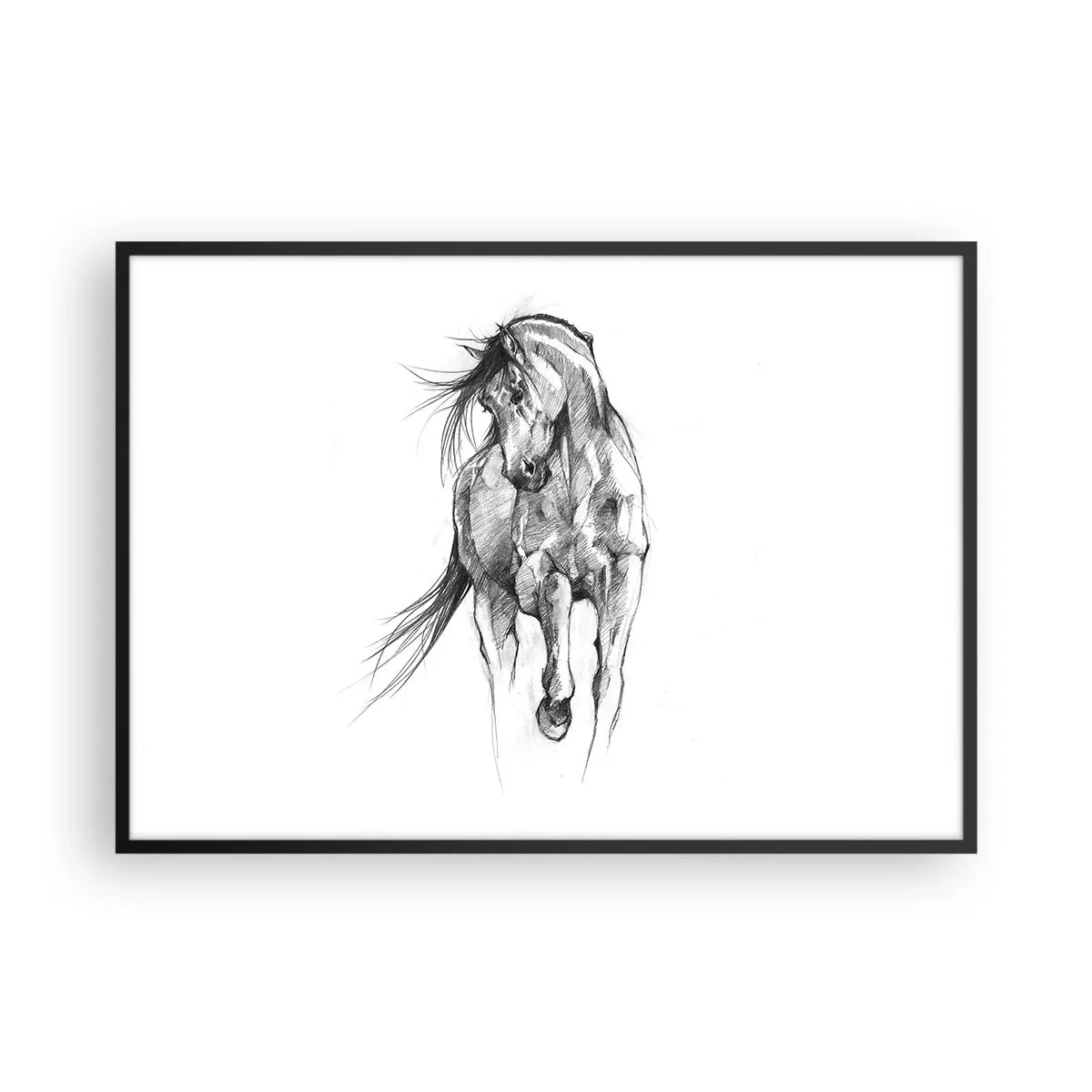 Poster în ramă neagră - Într-un trap grațios - 100x70 cm