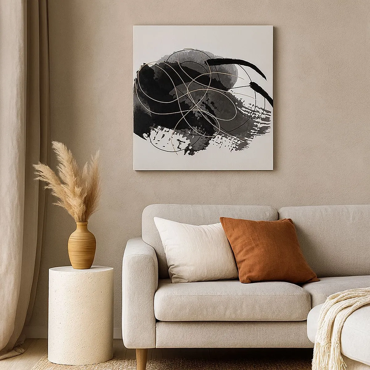 Tablou pe pânză - Provenit din negru - 30x30 cm