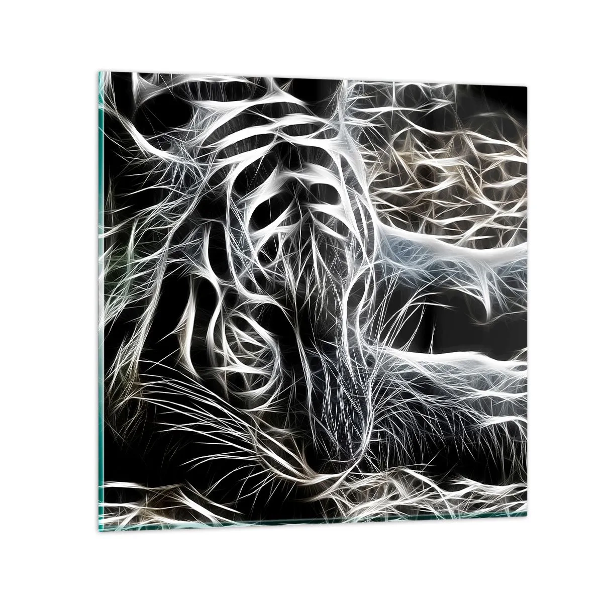 Tablou pe sticlă - Un studiu al lejerității felinelor - 60x60 cm
