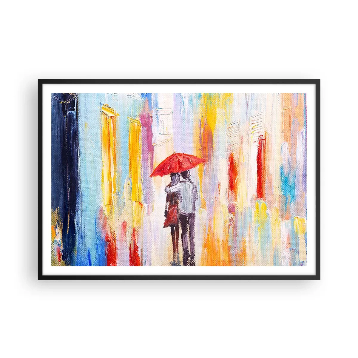 Poster în ramă neagră - Să plouă în continuare - 100x70 cm