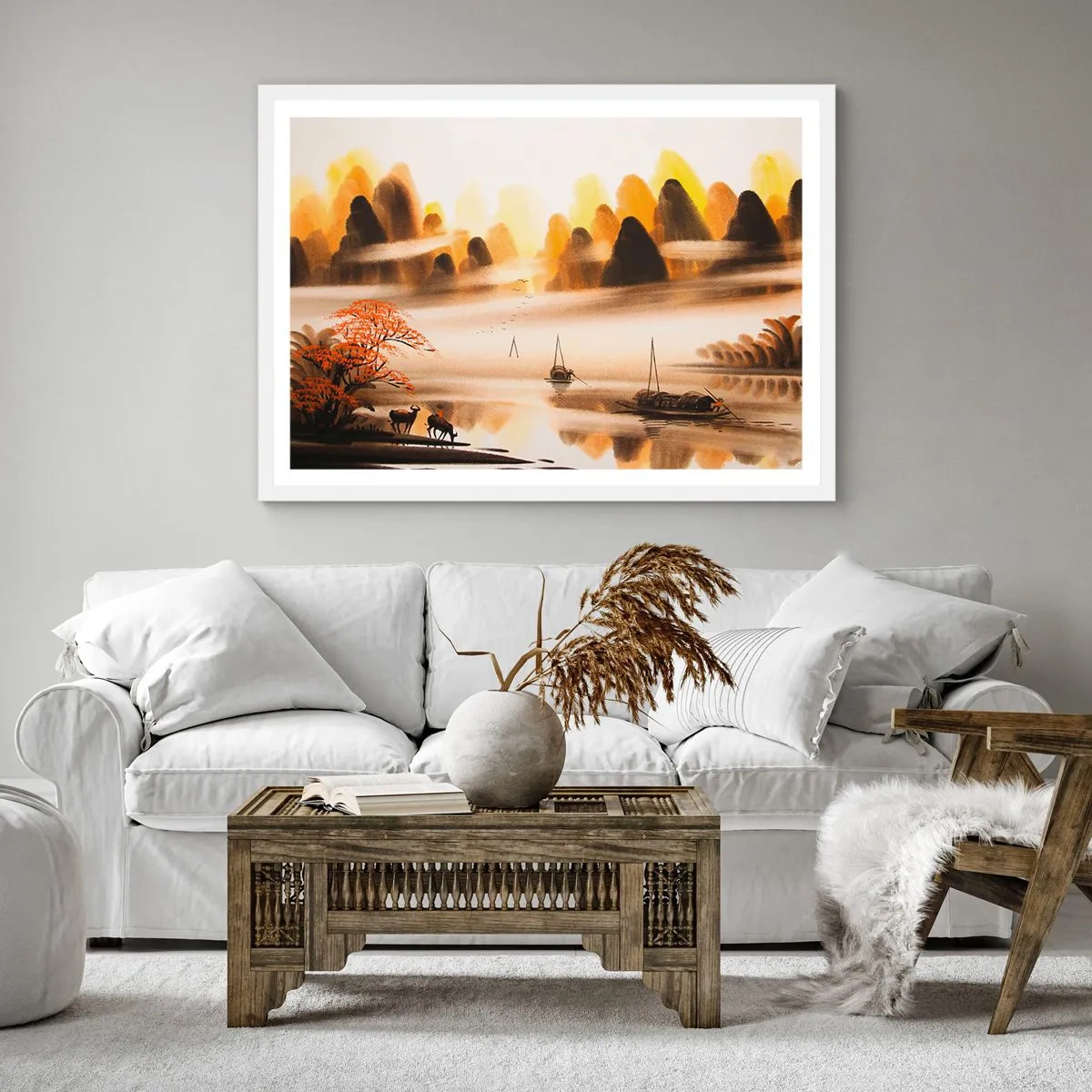 Poster în ramă albă - Mai departe decât Orientul Îndepărtat - 60x60 cm