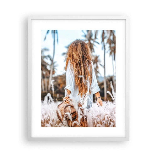 Poster în ramă albă - Născută din puful de iarbă - 40x50 cm