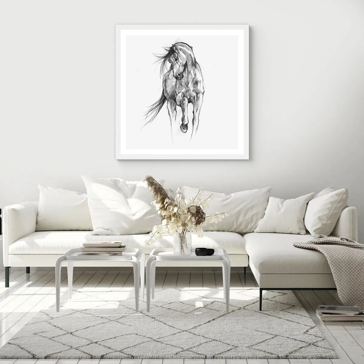 Poster în ramă albă - Într-un trap grațios - 60x60 cm