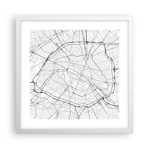 Poster în ramă albă - Floarea Parisului - 40x40 cm