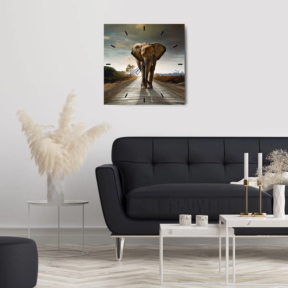 Ceas de perete - Ceas pe sticlă - Și-a pierdut cipicii... - 40x40 cm