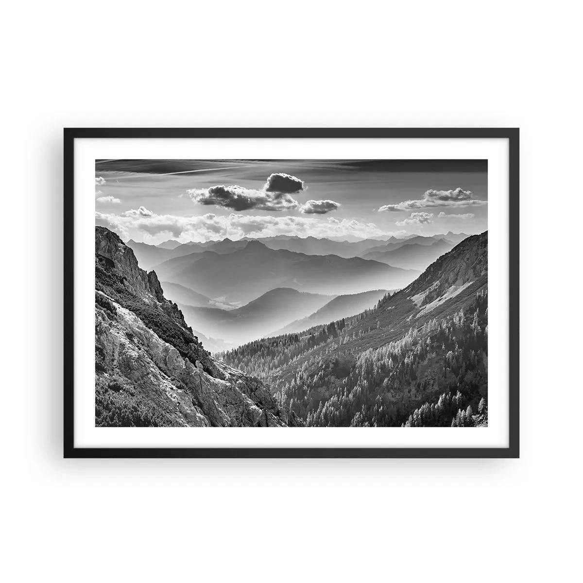 Poster în ramă neagră - Dincolo de orizont - 70x50 cm
