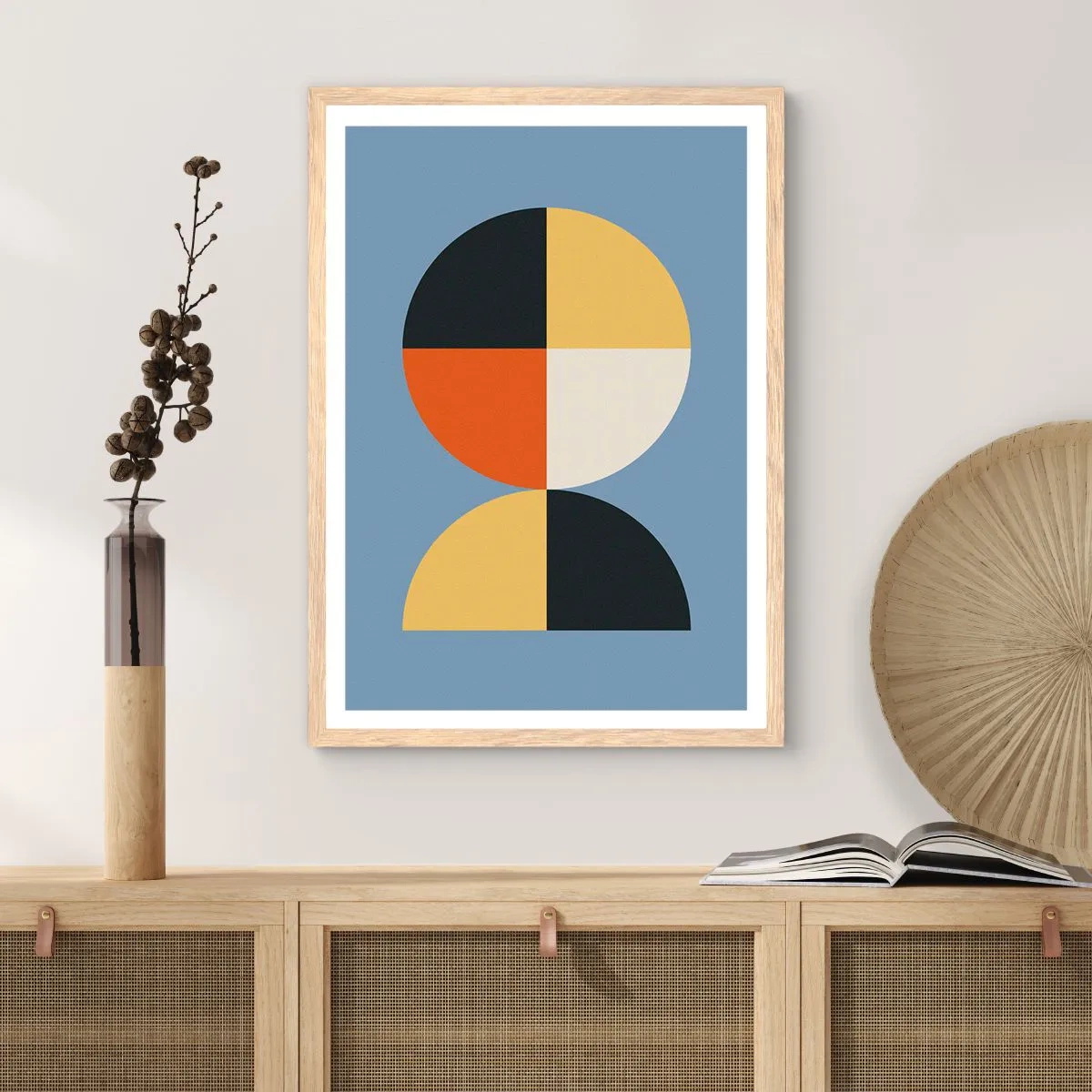 Poster în ramă de stejar deschis - Uită-te și numără - 61x91 cm