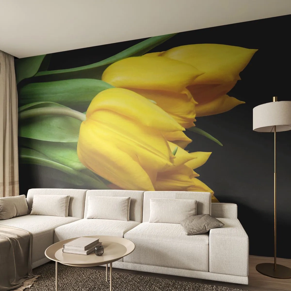Tapet Premium Canvas - Răsărind din soarele pur - Flori, Lalele, Buchet de flori - 250x175 cm