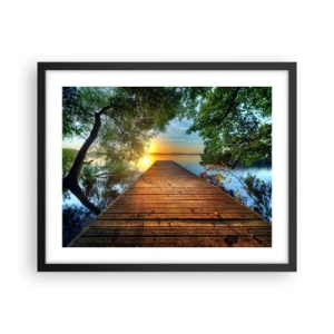 Poster în ramă neagră - Nu te grăbi, stai jos - 50x40 cm