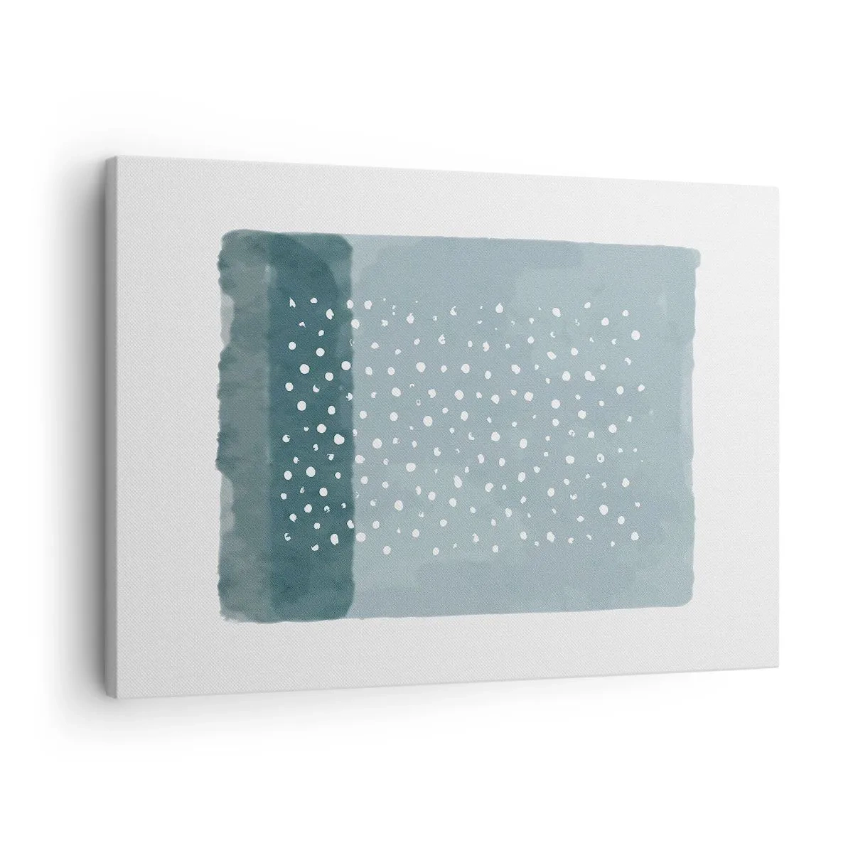 Tablou pe pânză Canvas - O pictură minimalistă în nuanțe de albastru cu puncte - 70x50cm - Crescute pe albastru - Decorațiune modernă pentru perete pentru living și dormitor ARTTOR