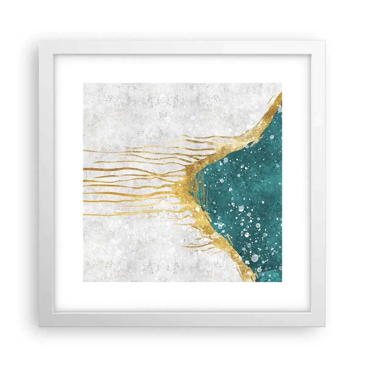 Poster în ramă albă - Mareea de aur - 30x30 cm