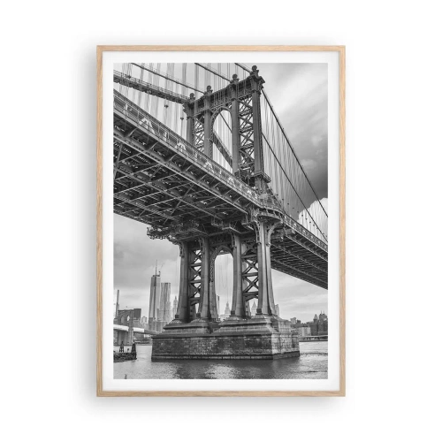 Poster în ramă de stejar deschis - Spre inima orașului - 70x100 cm