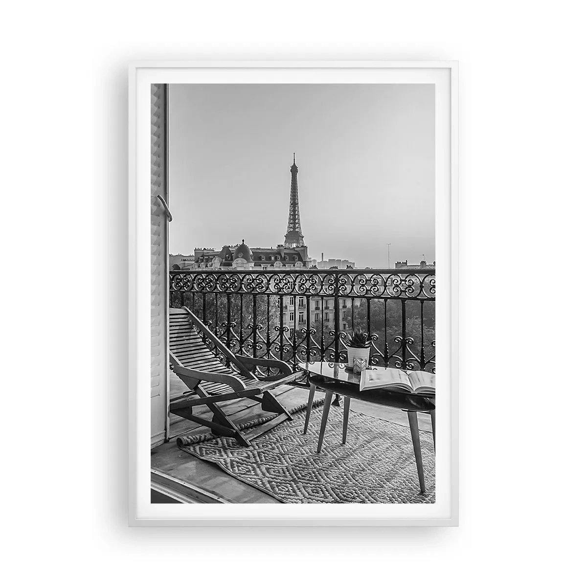 Poster în ramă albă - După-amiază pariziană - 70x100 cm