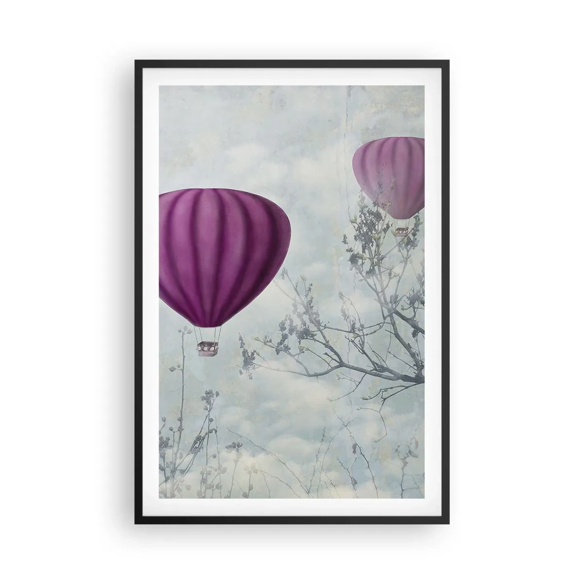 Poster în ramă neagră - Ca niște nave pe cer - 61x91 cm