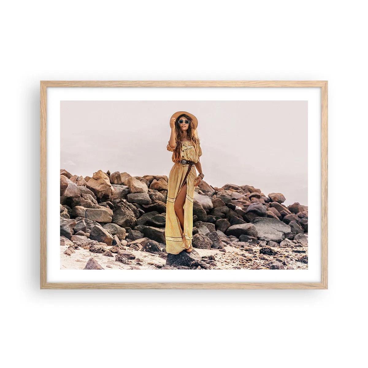 Poster în ramă de stejar deschis - Magia pietrelor - 70x50 cm