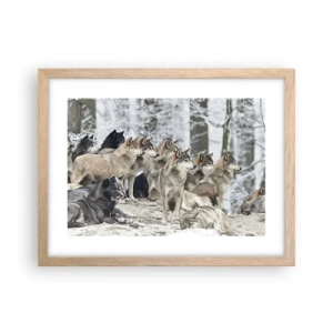 Poster în ramă de stejar deschis - Familie și prieteni - 40x30 cm