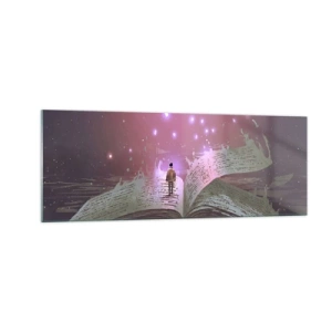 Tablou pe sticlă - O invitație către o altă lume - citiți! - 140x50 cm