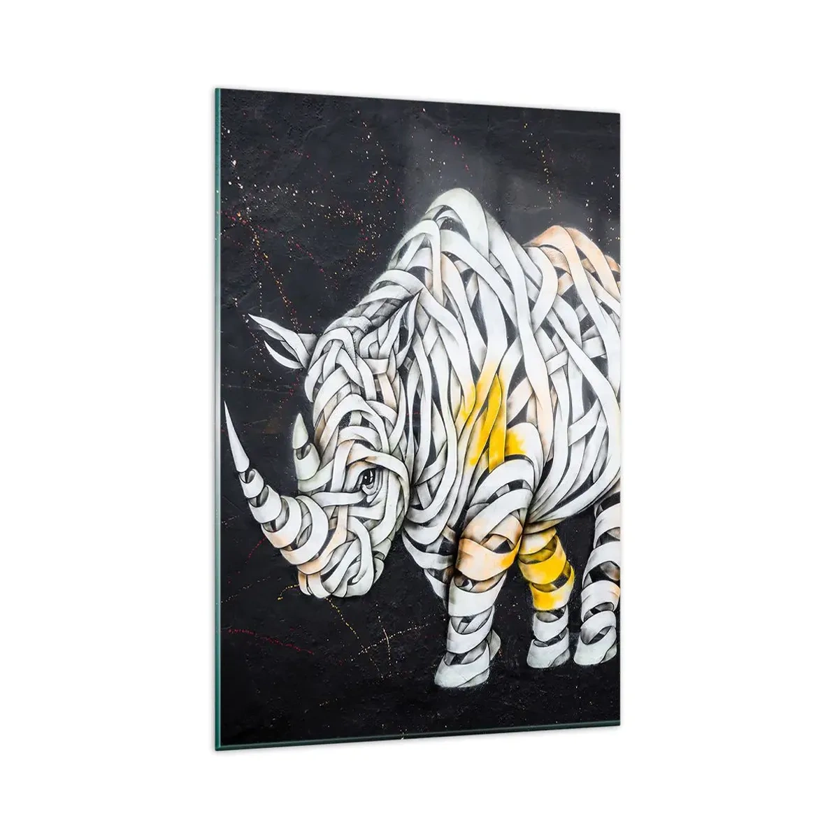Tablou pe sticlă - Rinocer cu piele delicată - 80x120 cm