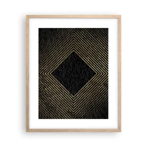 Poster în ramă de stejar deschis - Geometrie în stil glamour - 40x50 cm