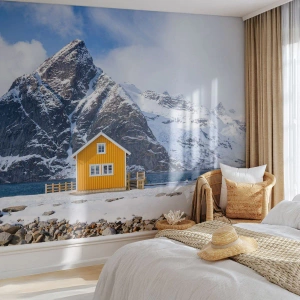 Tapet Premium Canvas - Vacanță scandinavă - Iarnă, Alpi, Munţi - 350x256 cm