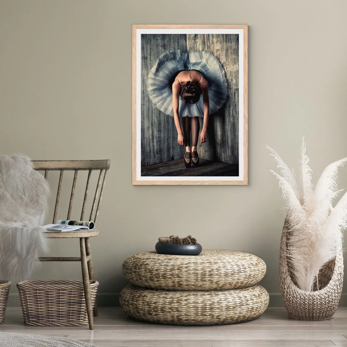 Poster în ramă de stejar deschis - Când muzica se oprește - 50x70 cm