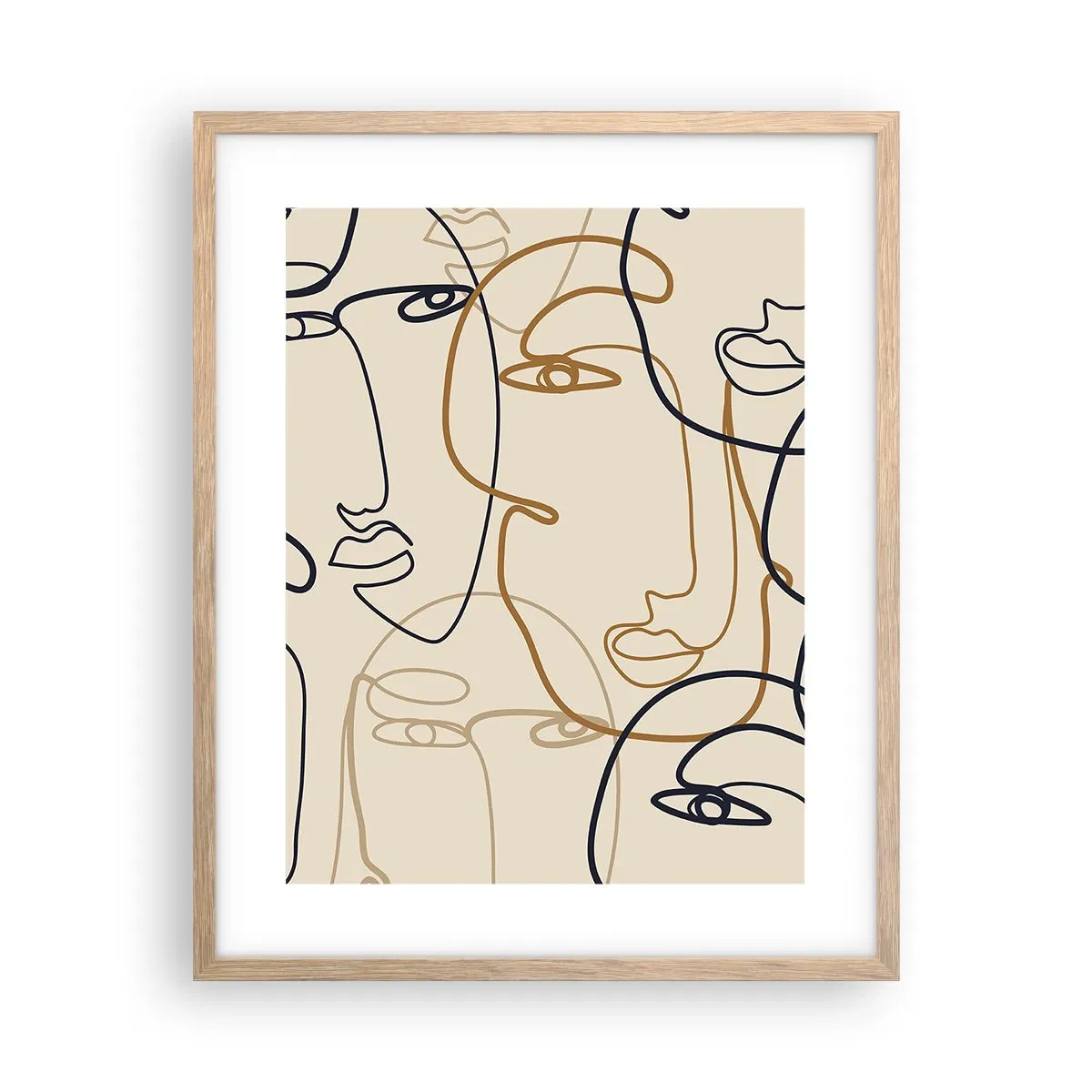 Poster în ramă de stejar deschis - Portret multiplicat - 40x50 cm