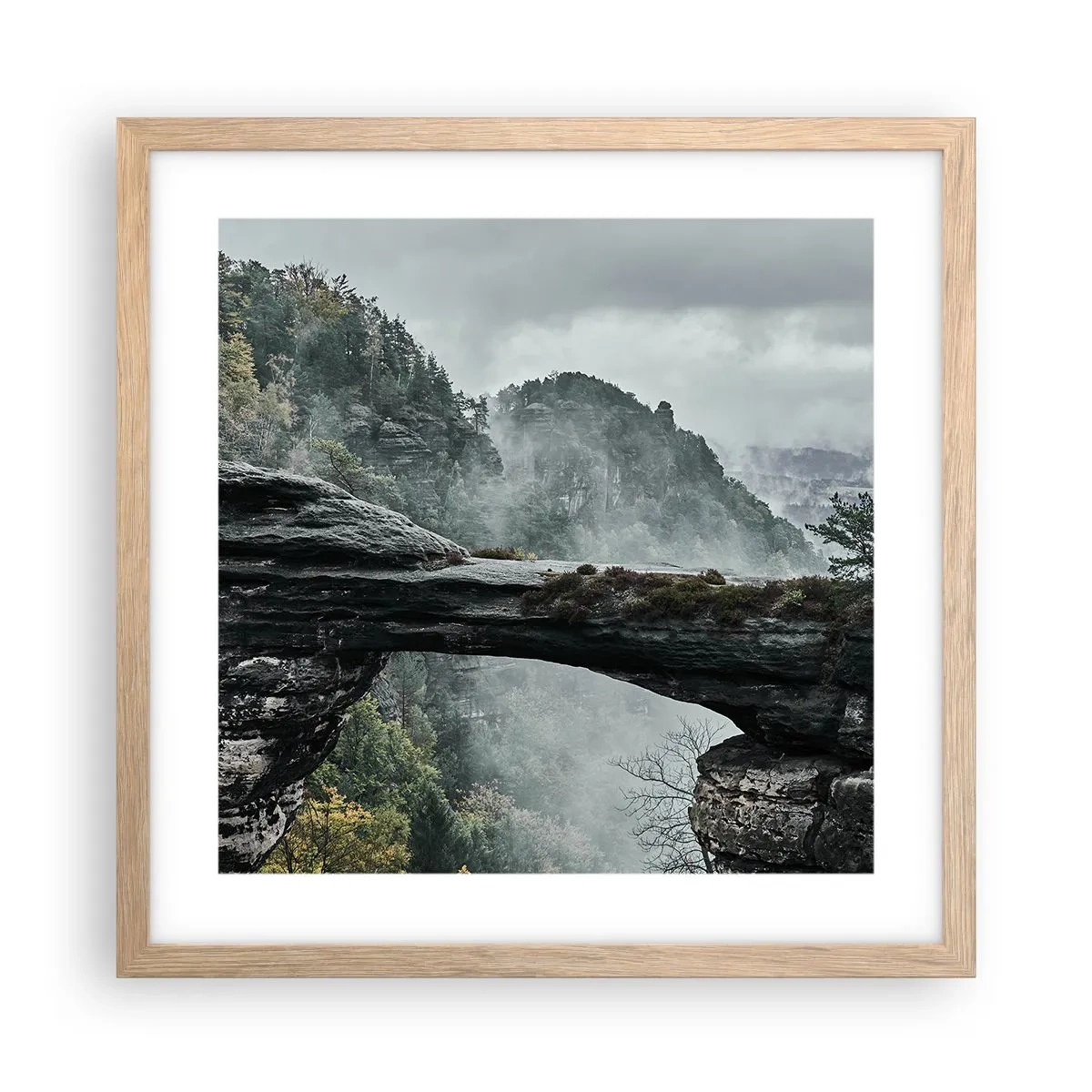 Poster în ramă de stejar deschis - Aventura este pe cale să înceapă - 40x40 cm