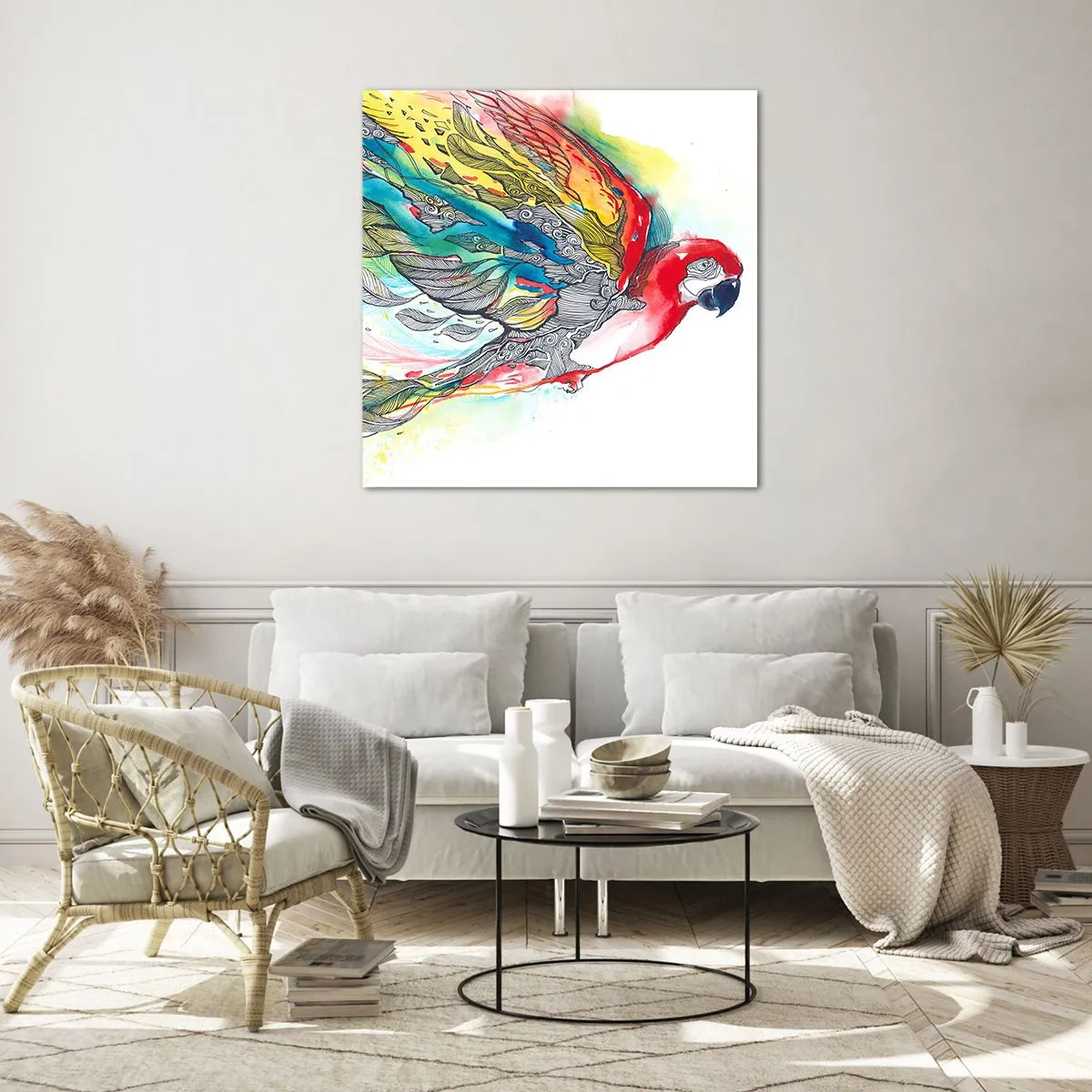 Tablou pe sticlă - Trăiește în culori - 60x60 cm
