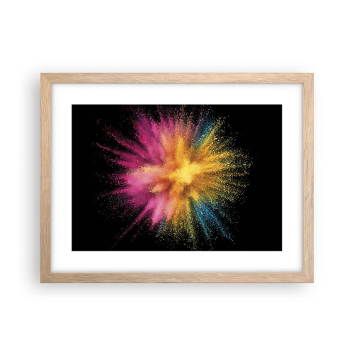 Poster în ramă de stejar deschis - Nașterea culorii  - 40x30 cm