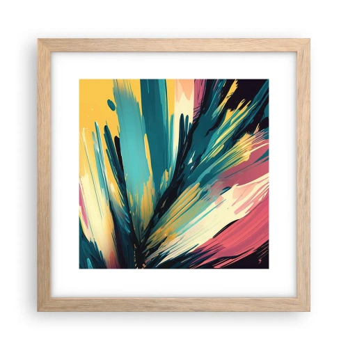Poster în ramă de stejar deschis - Compoziția - o explozie de bucurie - 30x30 cm