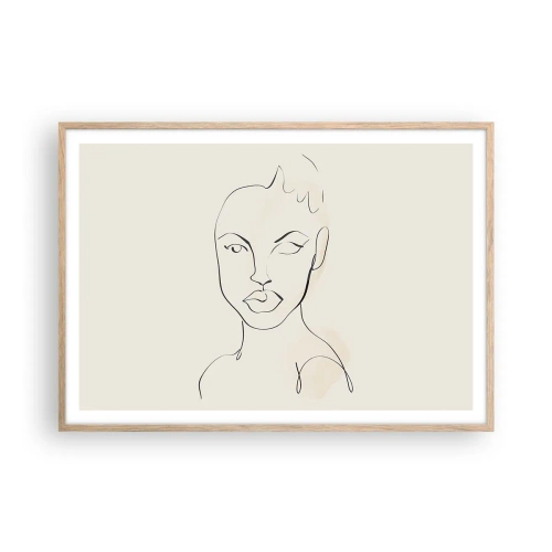 Poster în ramă de stejar deschis - Schiță de senzualitate - 100x70 cm
