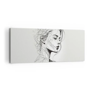 Tablou pe pânză - Desenată cu linii - 100x40 cm