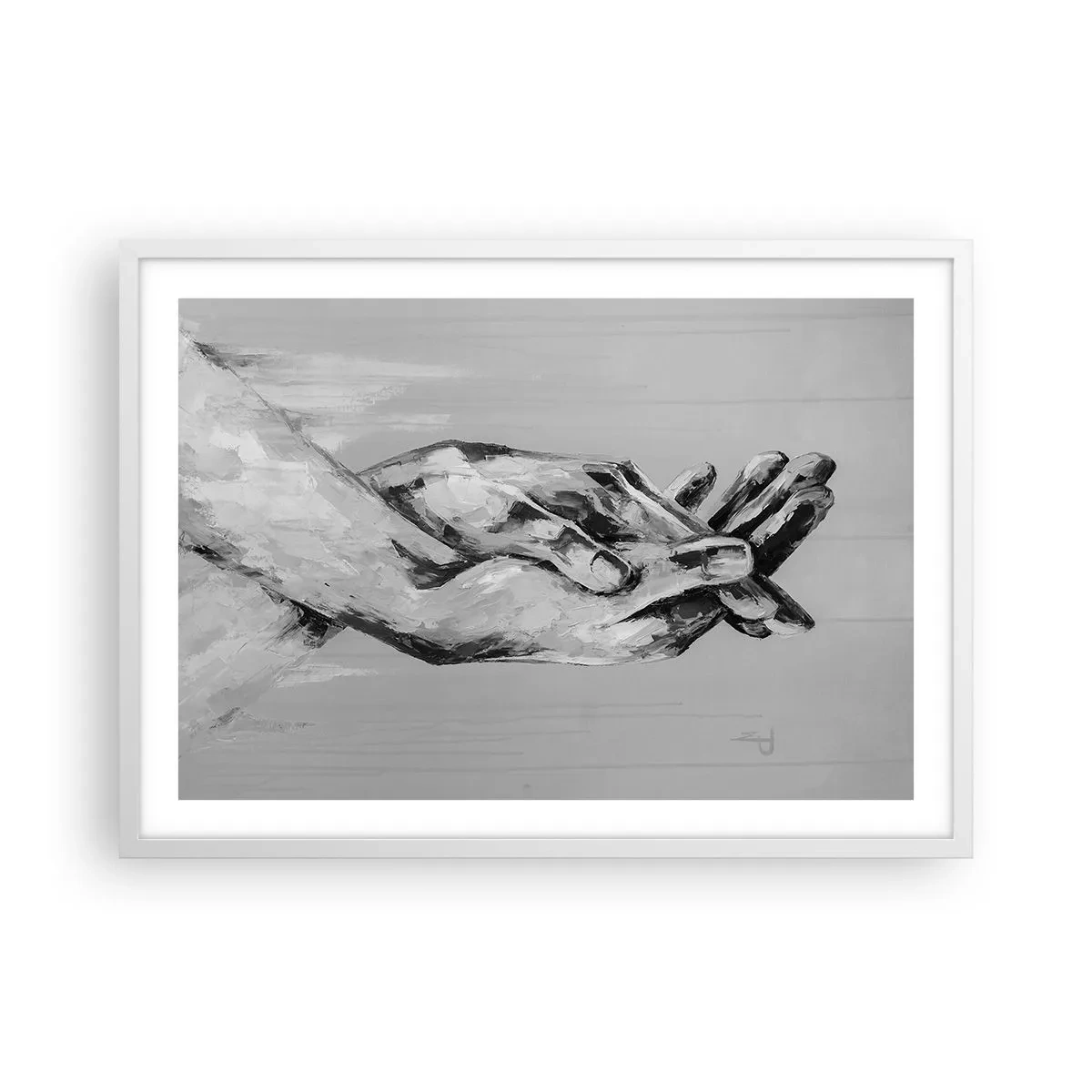 Poster în ramă albă - Începutul... - 70x50 cm