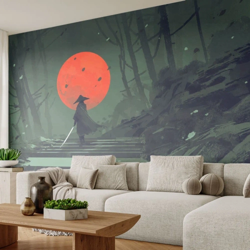 Tapet Premium Sand - Războinicul lunii roșii - Abstracția, Fantezie, Războinic - 250x175 cm