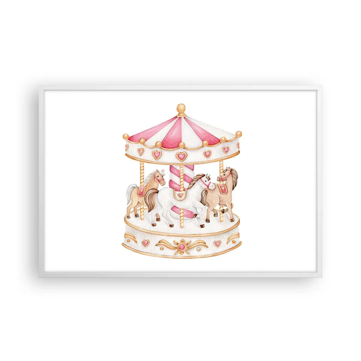 Poster în ramă albă - Lumea dulce a copilăriei - 91x61 cm