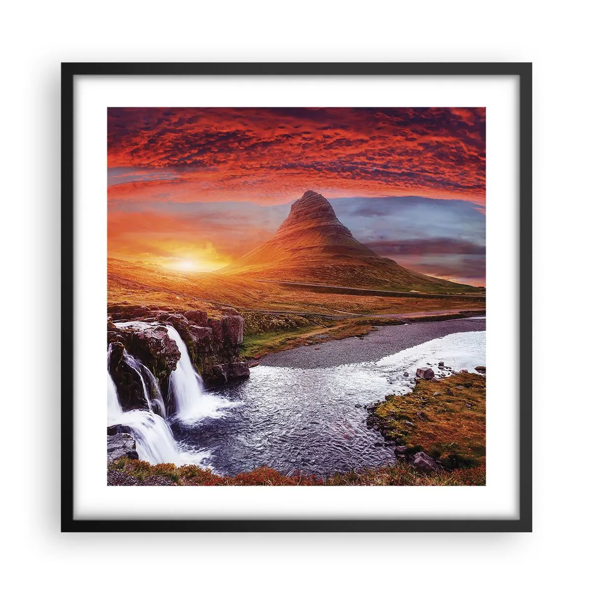 Poster în ramă neagră - Imaginea Pământului de Mijloc - 50x50 cm