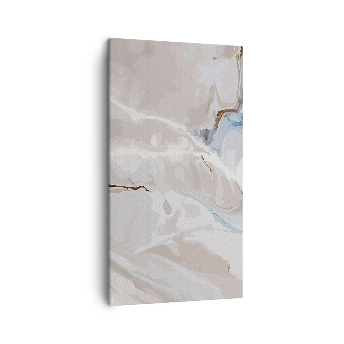 Tablou pe pânză - Meandre albastre sub alb - 45x80 cm