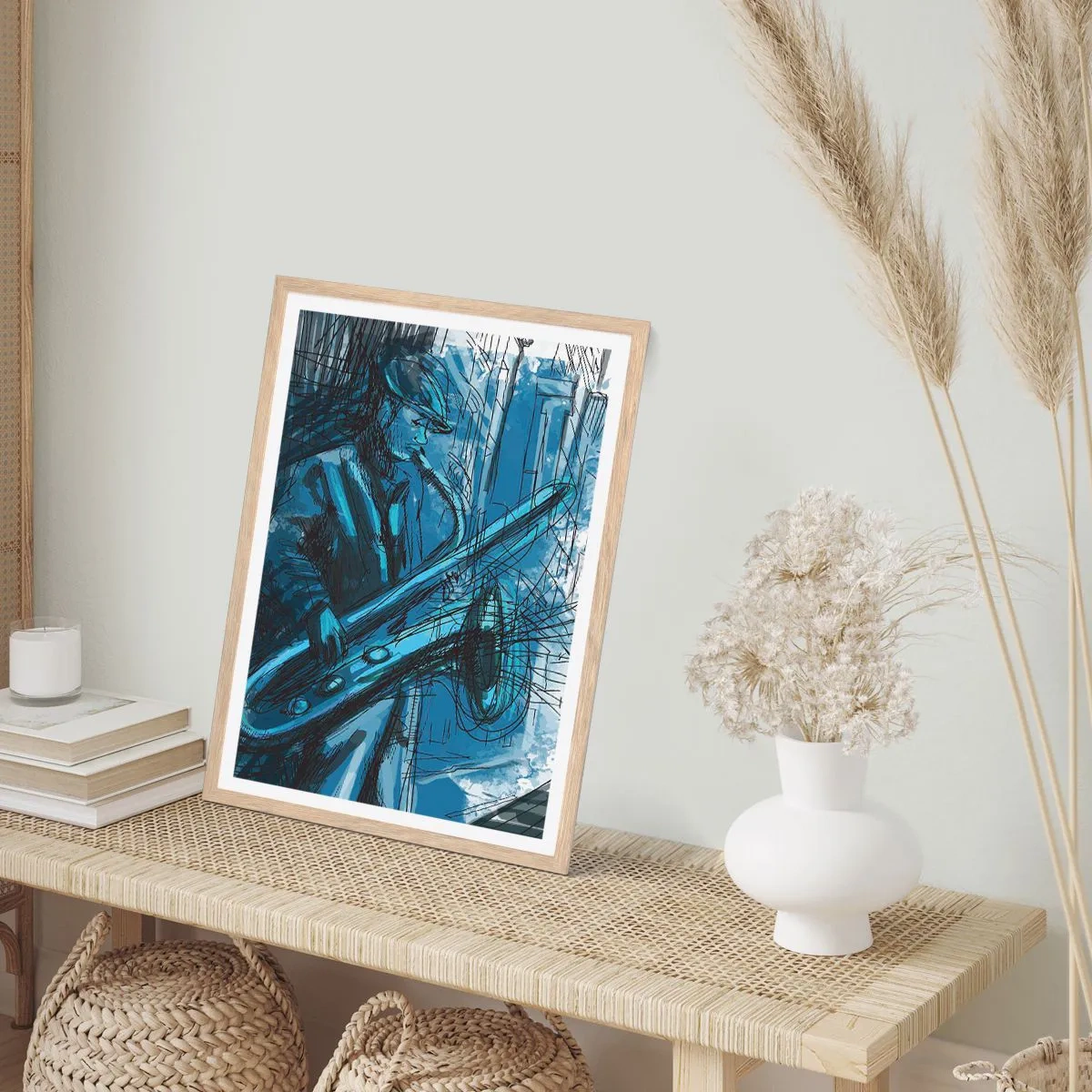 Poster în ramă de stejar deschis - Rapsodie urbană - 70x100 cm