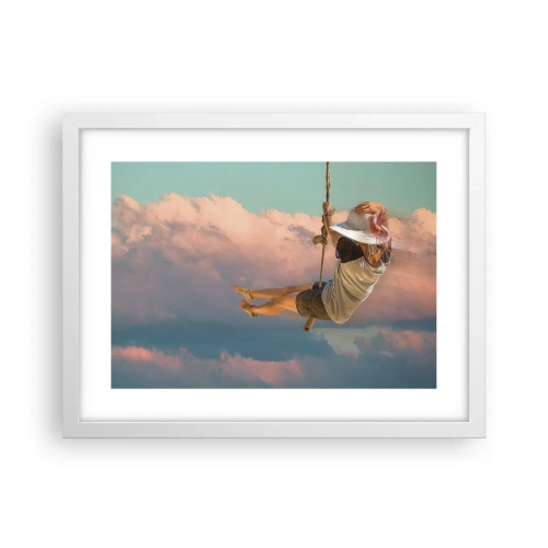 Poster în ramă albă - Distracție în nori - 40x30 cm