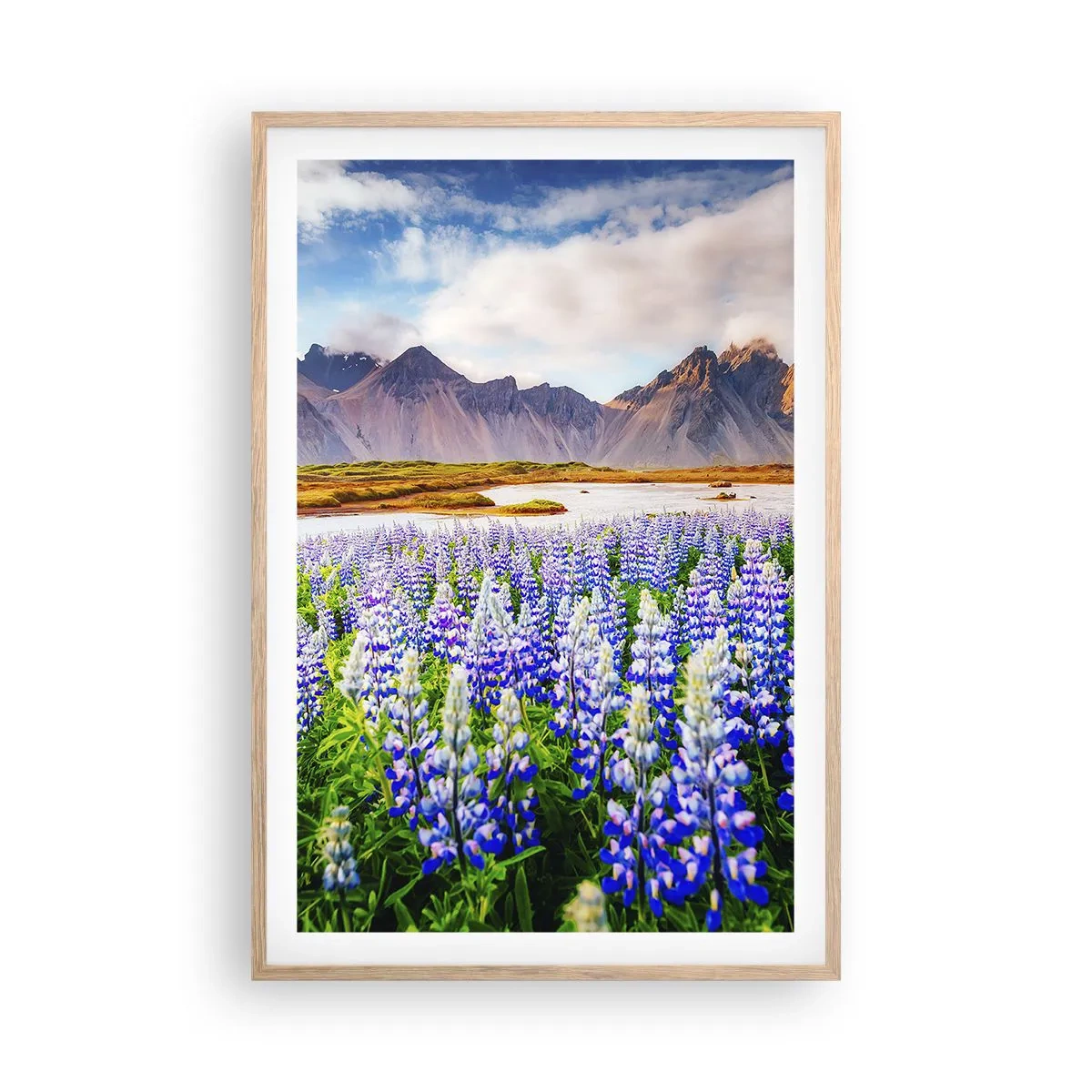 Poster în ramă de stejar deschis - Putere și severitate alături de blândețe - 61x91 cm