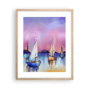 Poster în ramă de stejar deschis - Direcția: ape largi - 40x50 cm