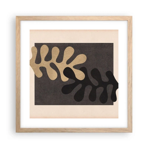 Poster în ramă de stejar deschis - Absență și completare - 40x40 cm